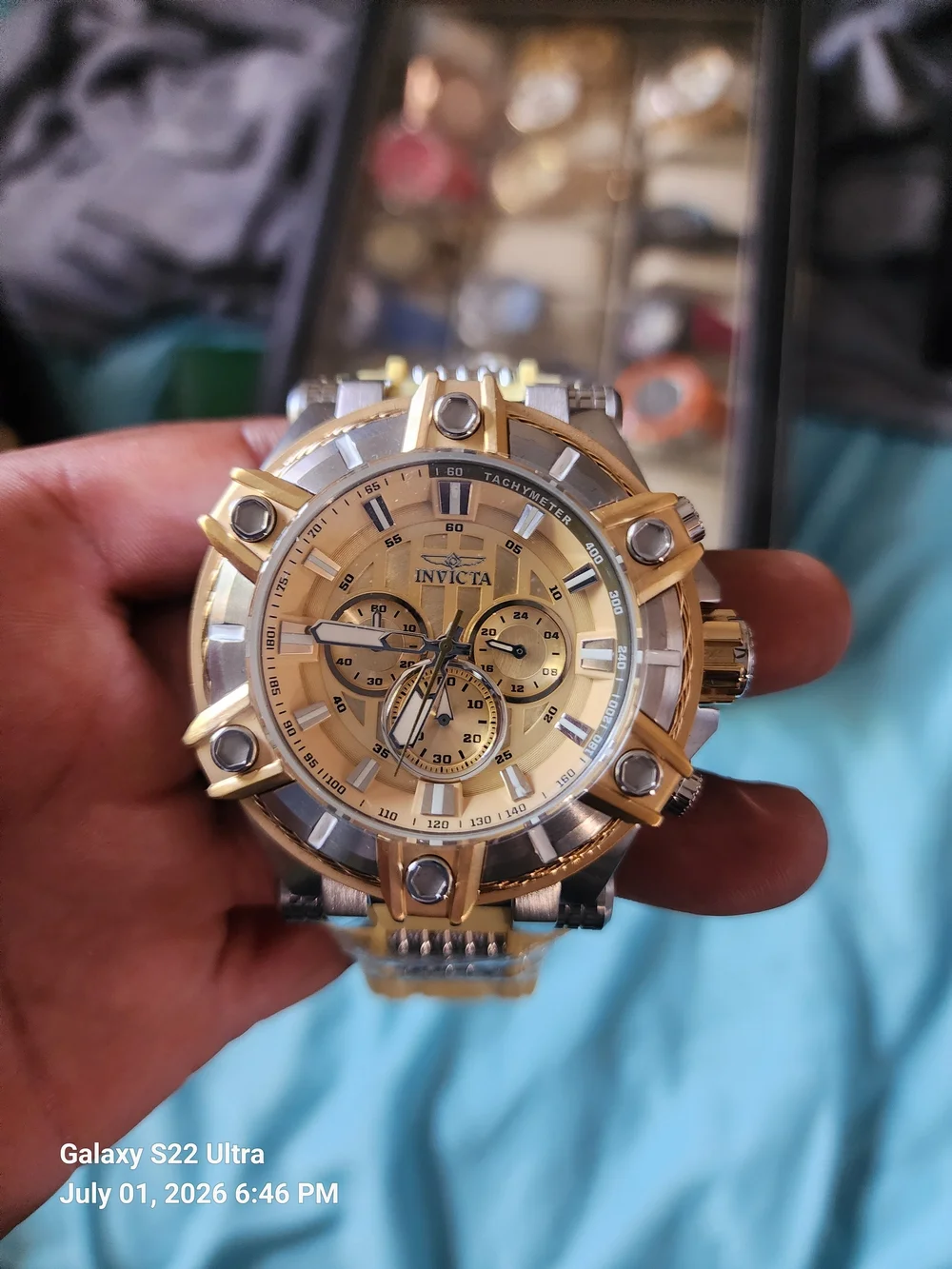 Invicta Men's Two-Tone Gold and Ivory Chronograph Watch